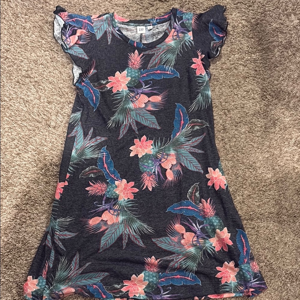 GAP Pink and Green Ruffled Tiered Sundress